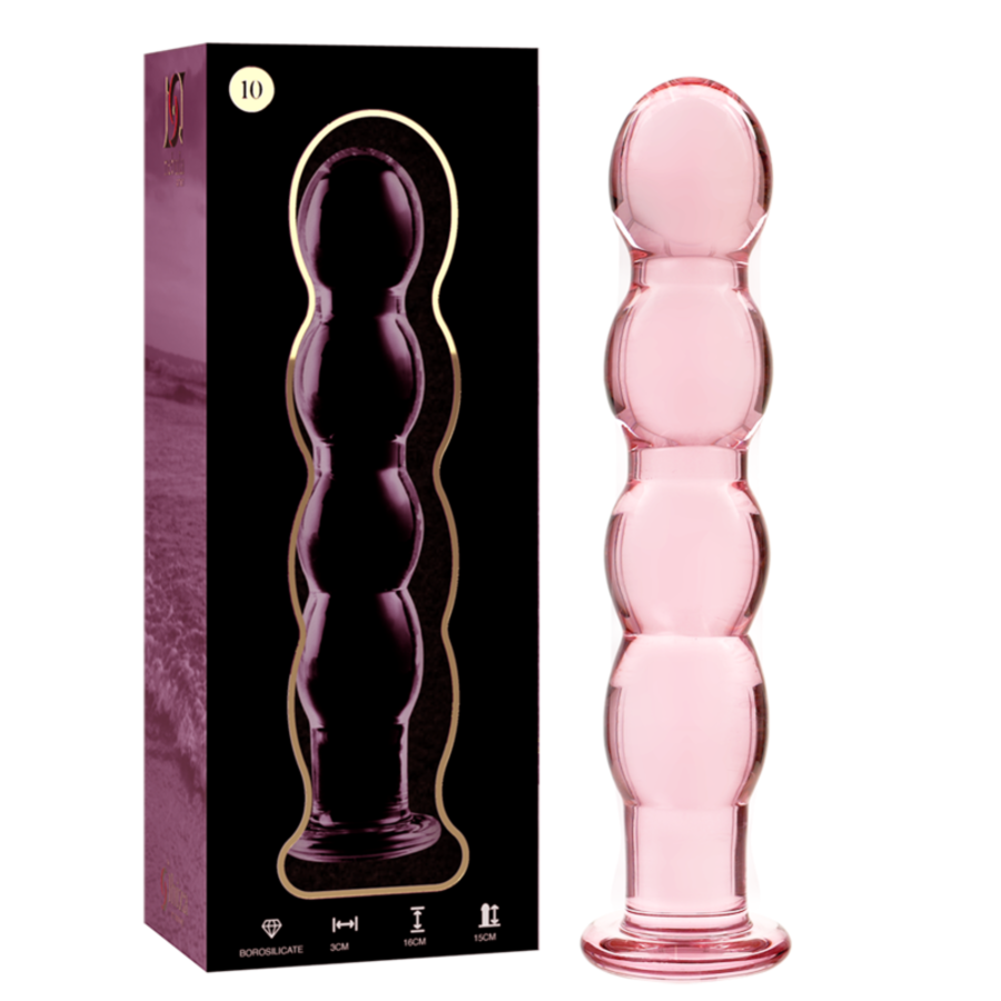MODELO 10 DILDO CRISTAL BOROSILICATO 16.5 X 3.5 CM ROSA
