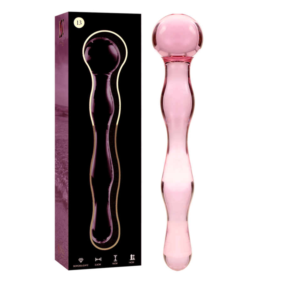 MODELLO 13 DILDO IN VETRO BOROSILICATO 18 X 3,5 CM ROSA