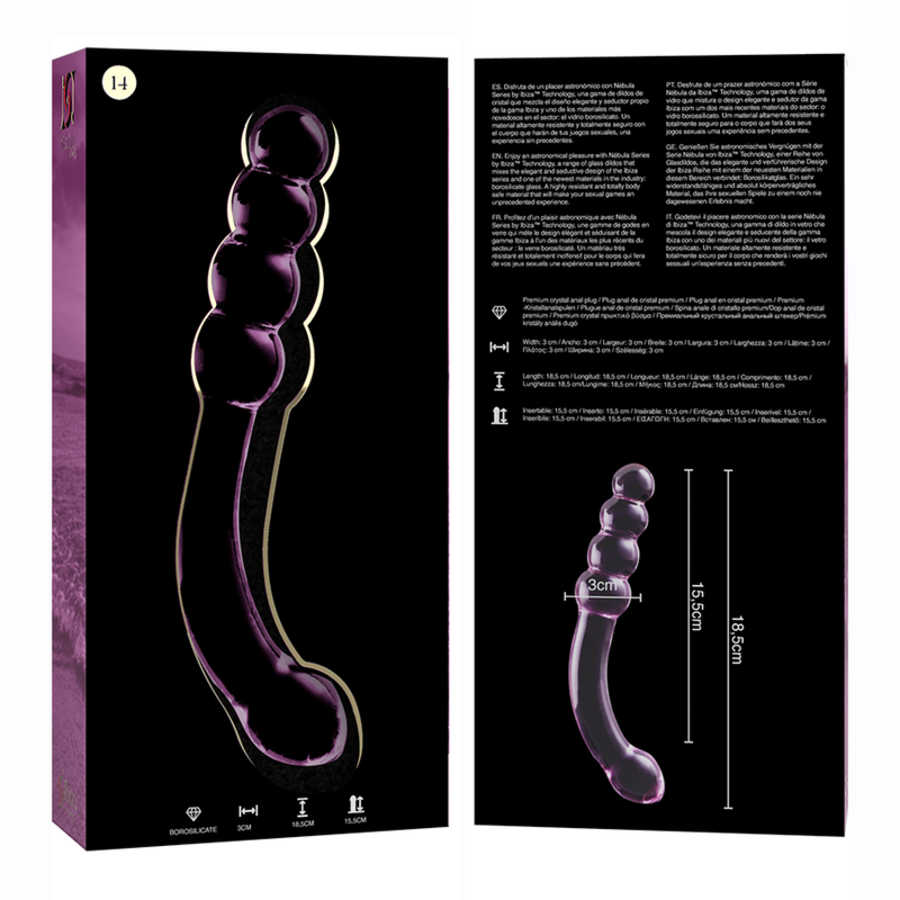 DILDO CRISTAL BOROSILICATO 14 9