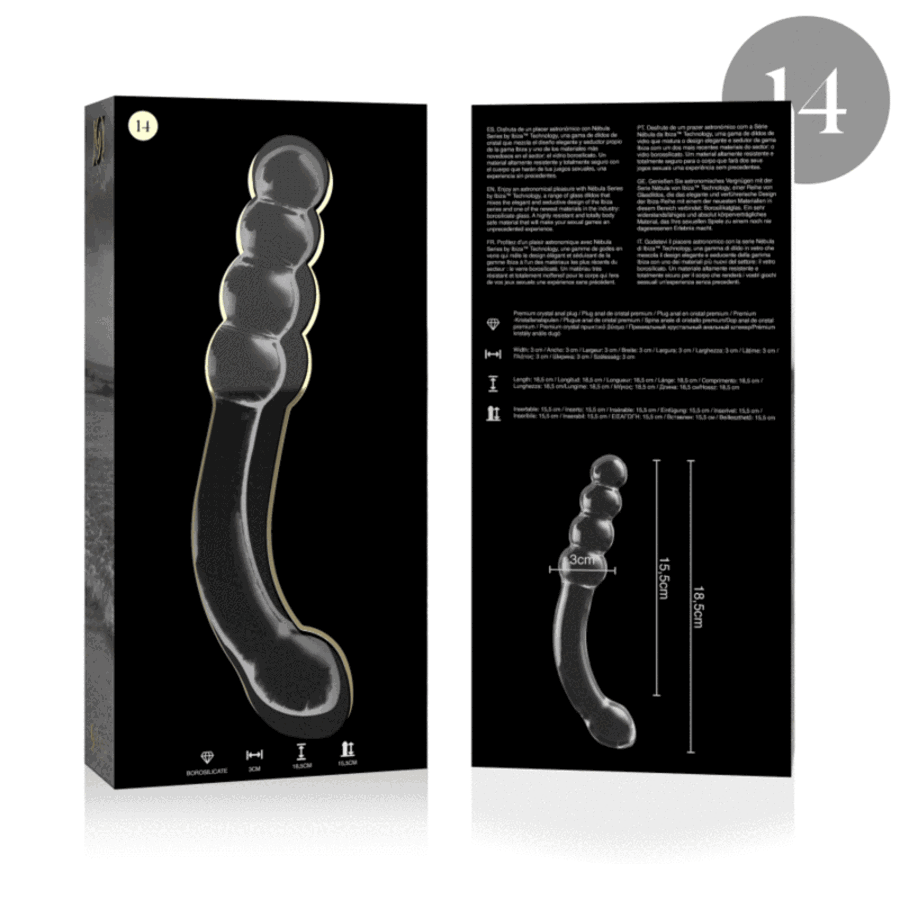 DILDO CRISTAL BOROSILICATO 14 3