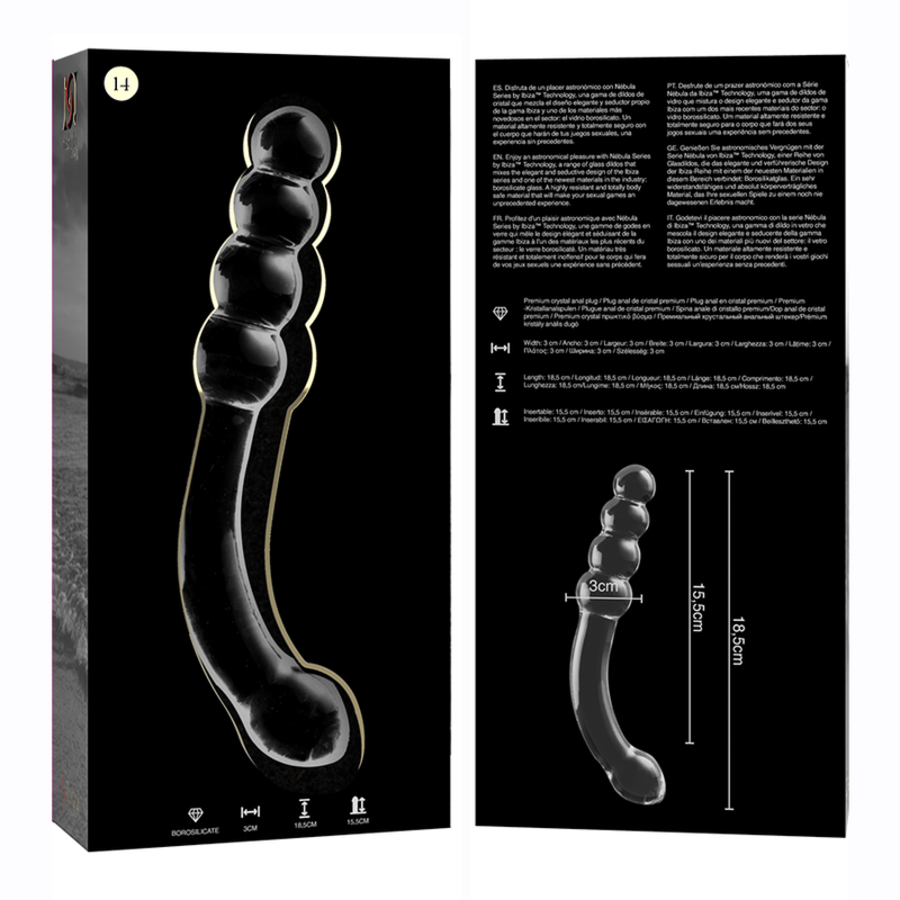 DILDO CRISTAL BOROSILICATO 14 10