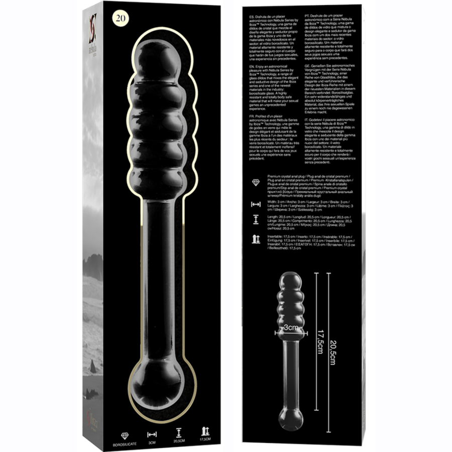 GLASS DILDO BOROSILICATE 20 10