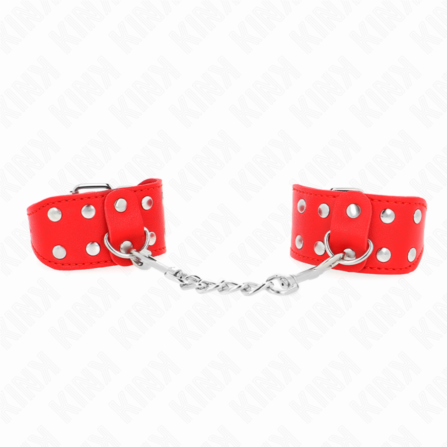 MUÑEQUERAS CON DOBLE LÍNEA DE TACHUELAS AJUSTABLE ROJO MUÑEQUERAS CON DOBLE LÍNEA DE TACHUELAS AJUSTABLE ROJO