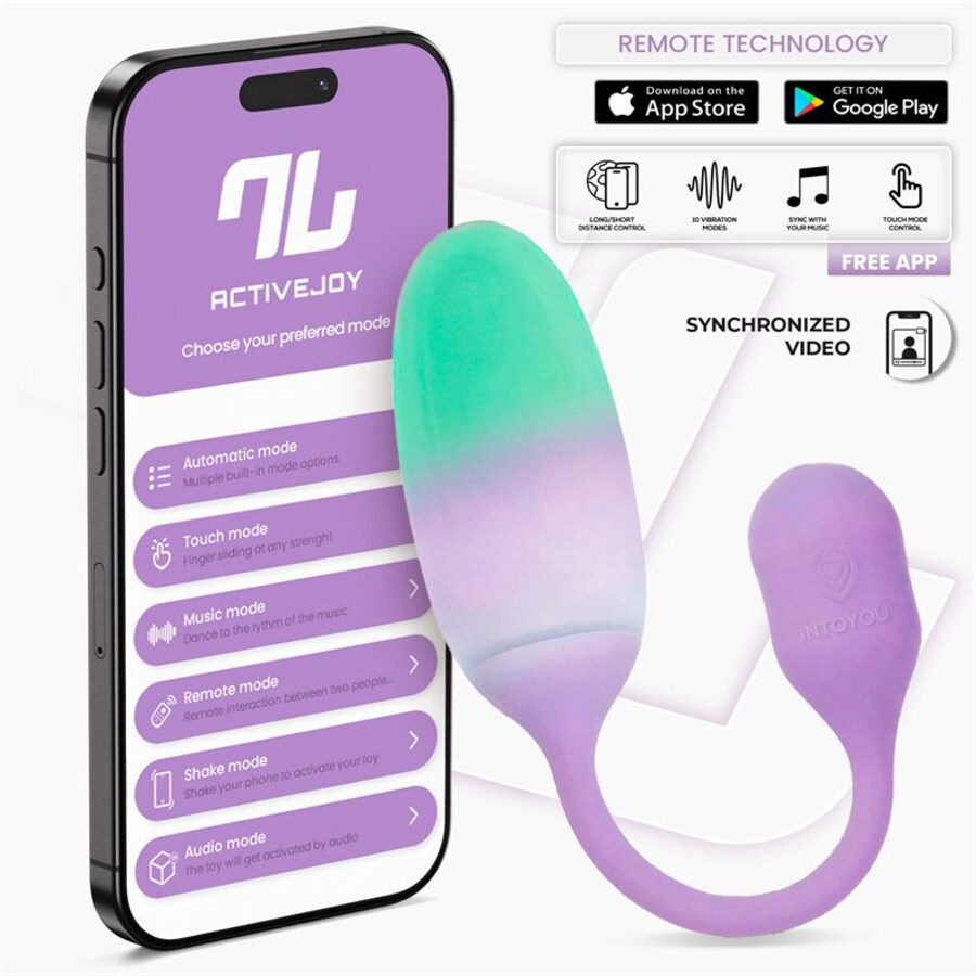 NexEgg Huevo Vibrador Silicona Doble capa con App Lila/Pista