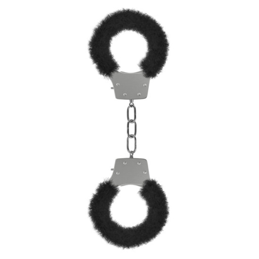 Ahi manette di piacere con peluche nero Ahi manette di piacere con peluche nero
