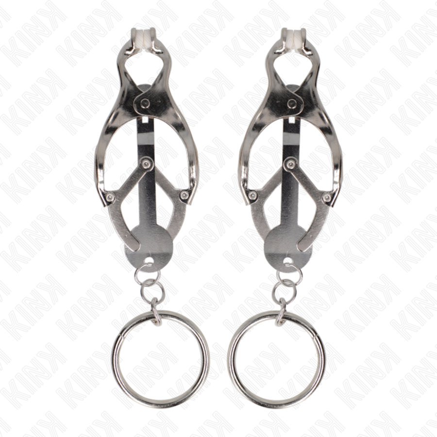 PINZAS PARA PEZONES ESTILO JAPONÉS CON AROS PLATEADO nº1 PINZAS PARA PEZONES ESTILO JAPONÉS CON AROS PLATEADO nº1