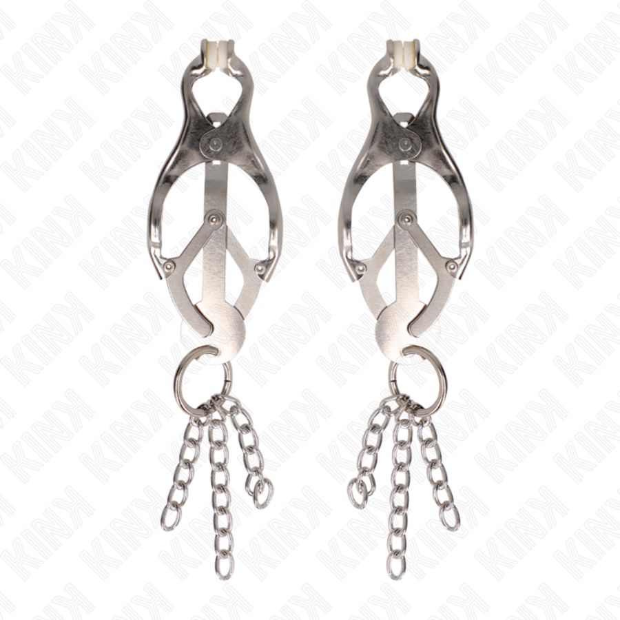 PINZAS PARA PEZONES ESTILO JAPONÉS CON CADENAS PLATEADO nº1