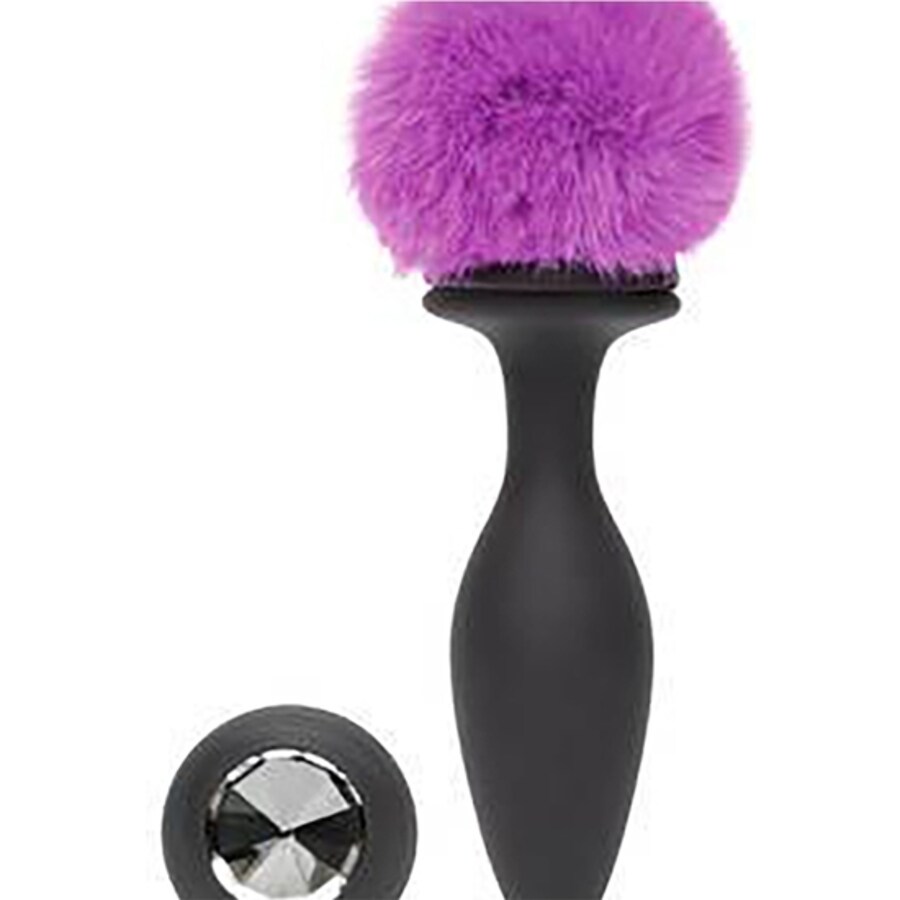 Plug vibrador grande recargable - negro y morado
