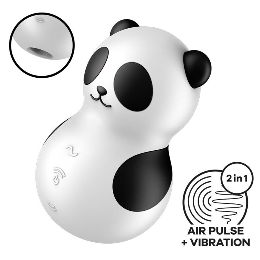 POCKET PANDA ESTIMULADOR E VIBRADOR PRETO E BRANCO
