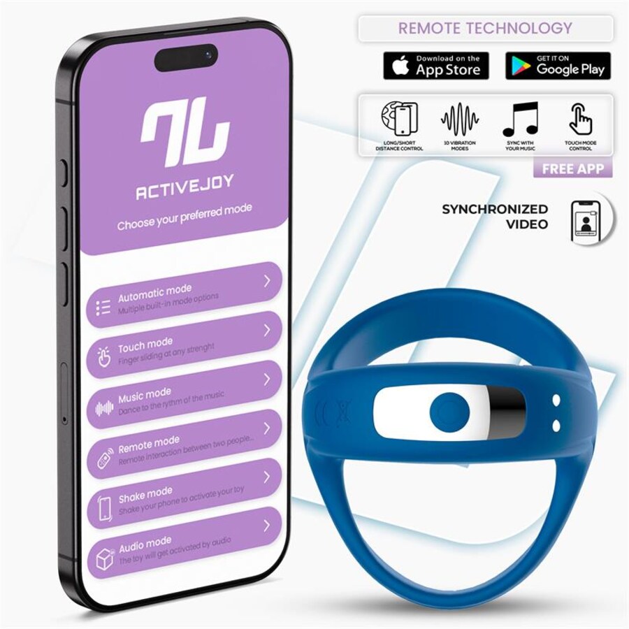 Anillo vibrador con app, ajuste cómodo y 10 modos