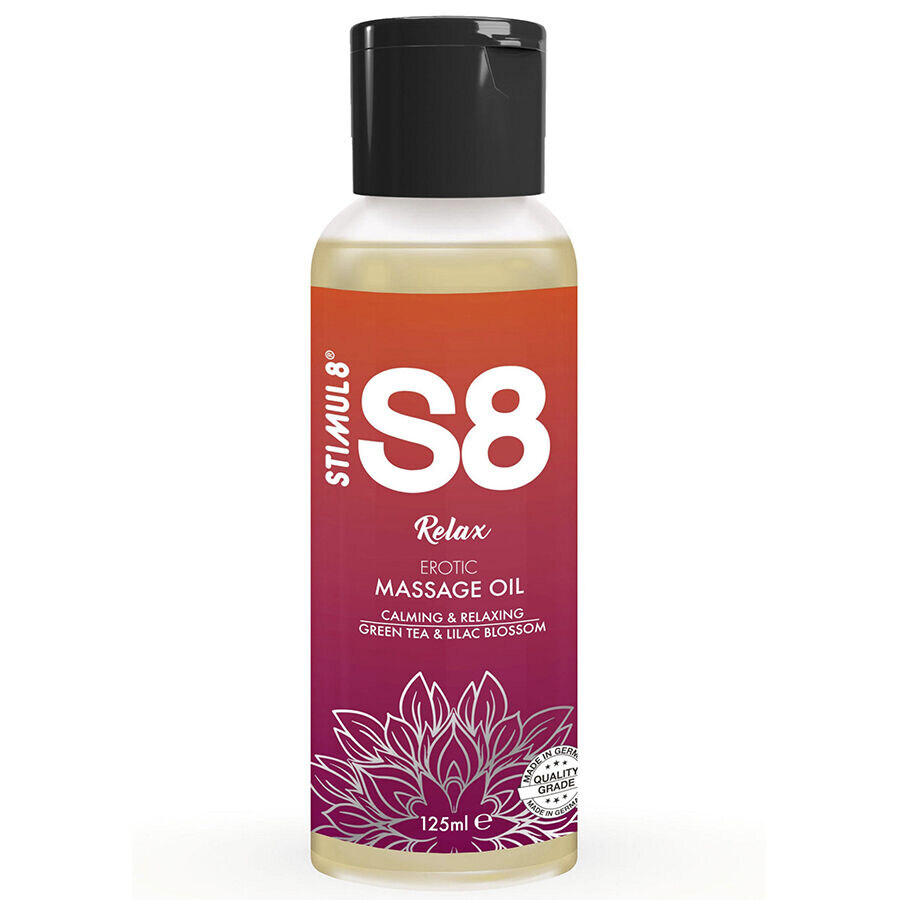 S8 ACEITE DE MASAJE RELAX: TÉ VERDE Y FLOR LILA - 125ML