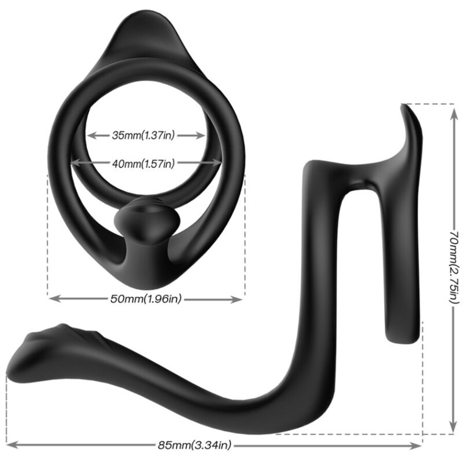 TAIL DOUBLE ANAL RING BLACK 2
