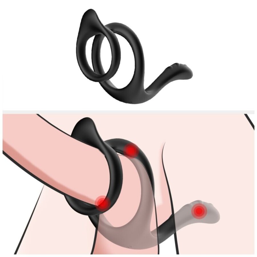 TAIL DOUBLE ANAL RING BLACK 3