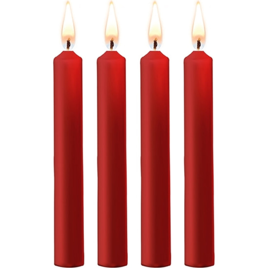 Candele di cera stuzzicanti - paraffina - pacco da 4 - rosse