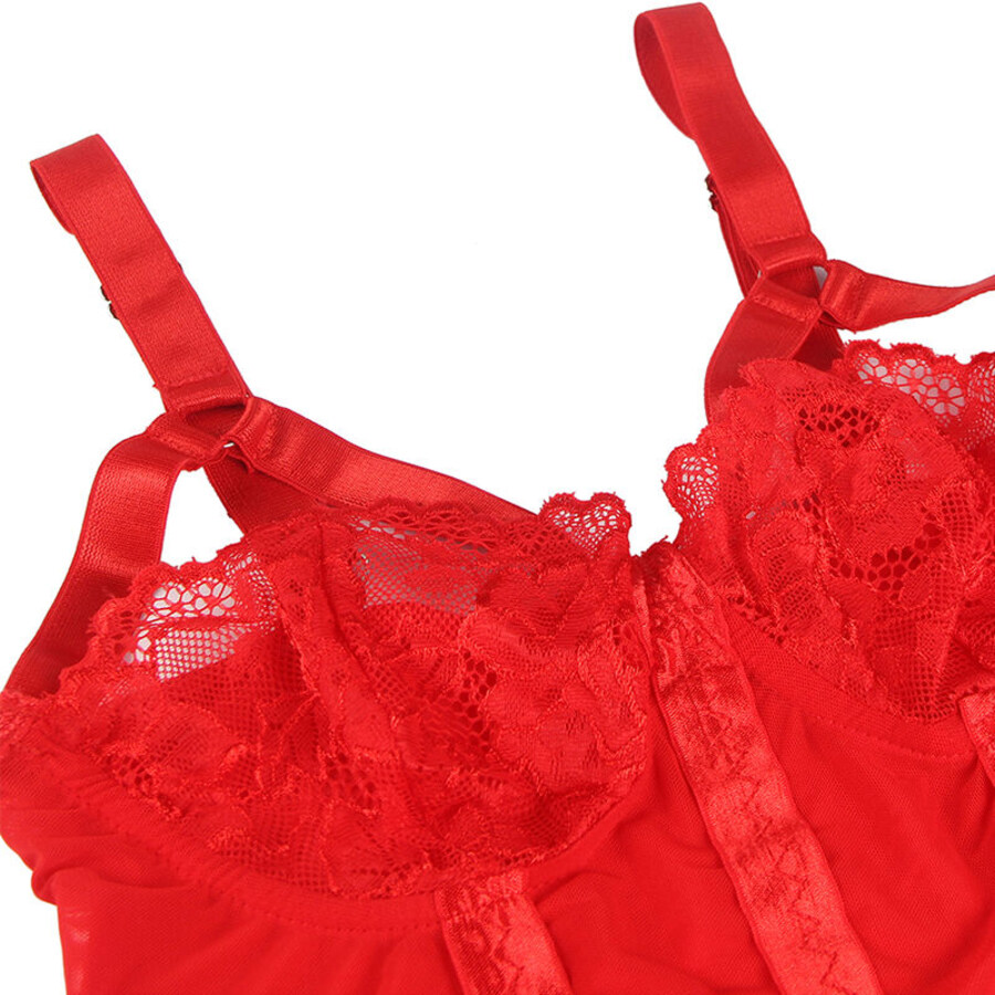 LACE TEDDY RED BODY 5