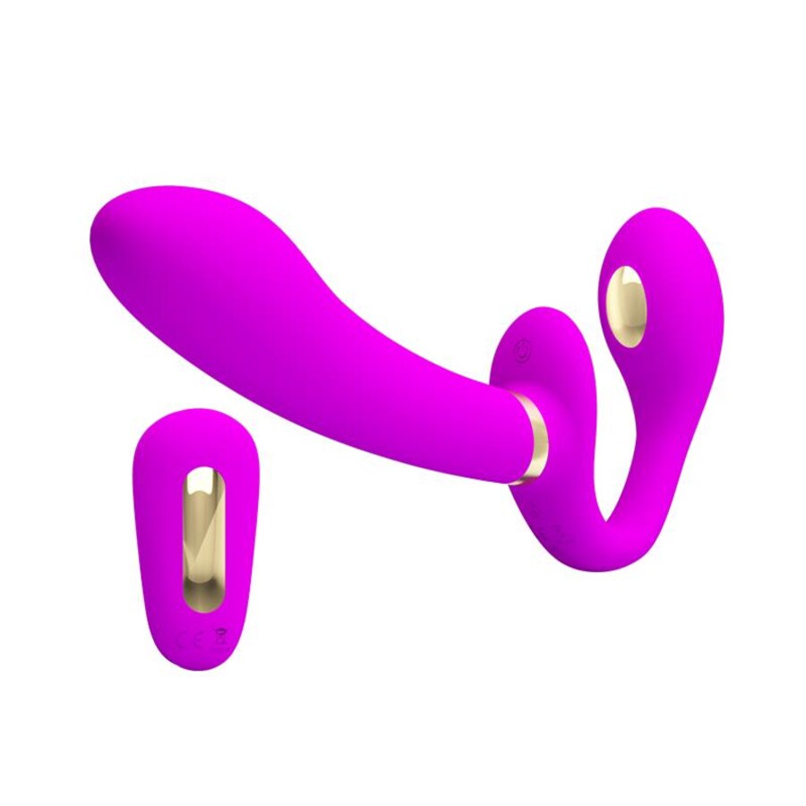 THUNDERBIRD VIBRATORE DOPPIO STRAP-ON TELECOMANDO VIOLA