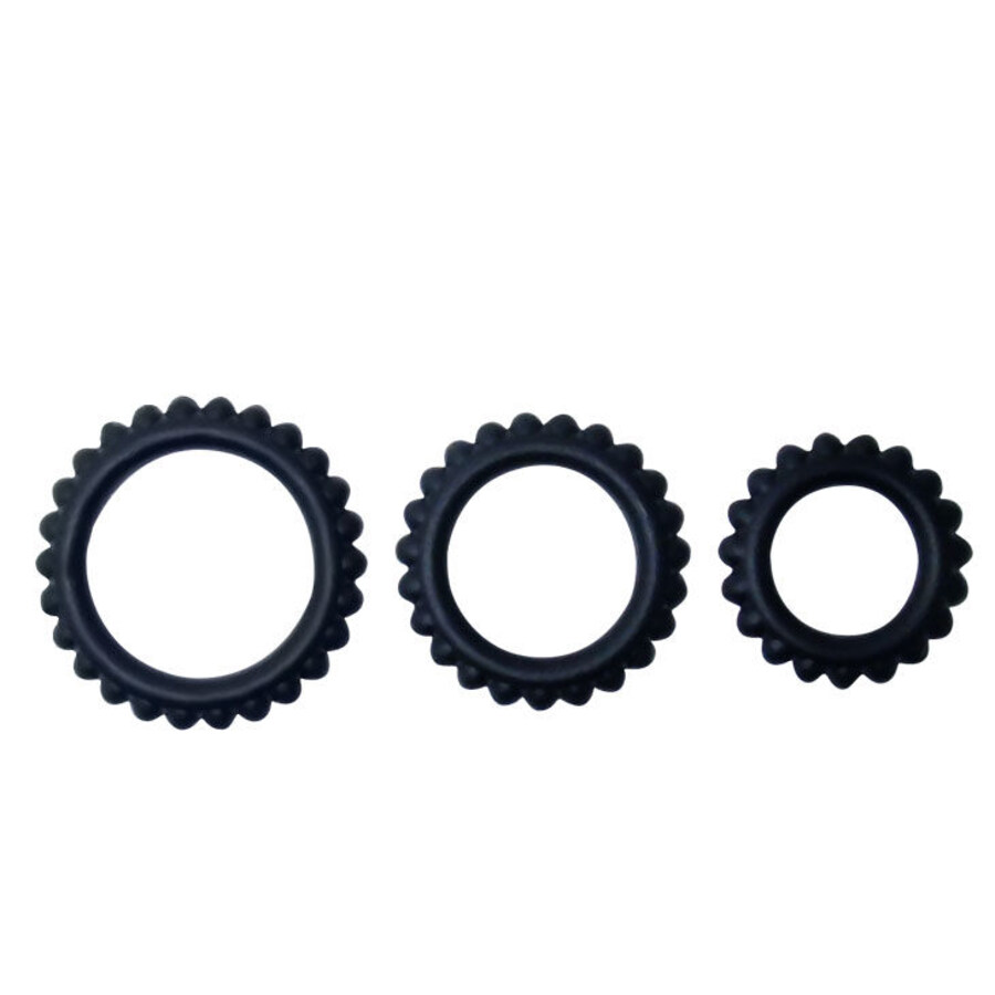 TITAN SET 3PCS COCK RING BLACK 2.8 + 2.4 + 1.9 CM TITAN SET 3PCS COCK RING BLACK 2.8 + 2.4 + 1.9 CM