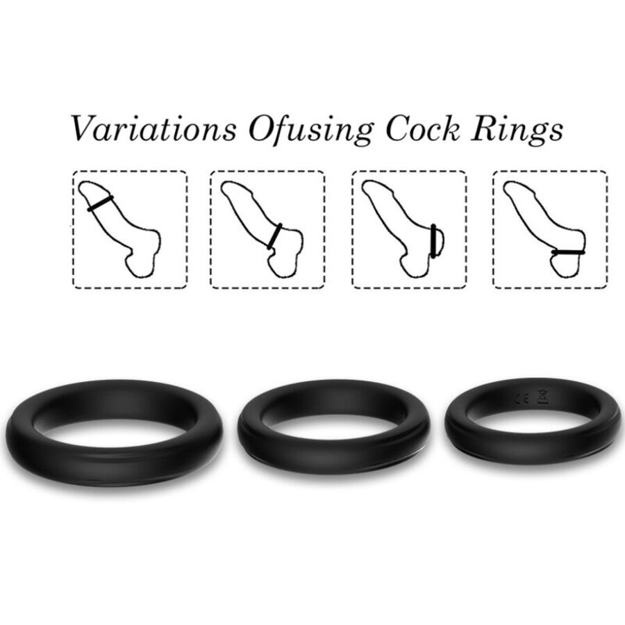 TRIPLE SILICONE RING BLACK 3