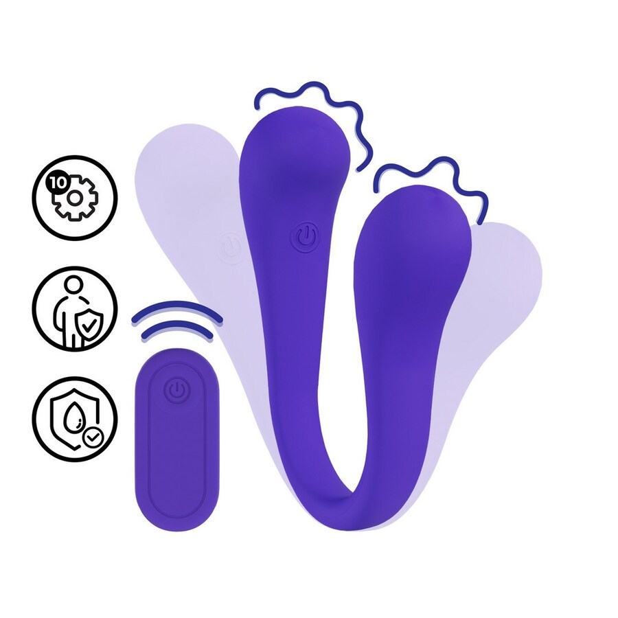 VIBRADOR FLEXÍVEL COM COMANDO DUAL-ENDED BENDABLE ROXO LOVEL
