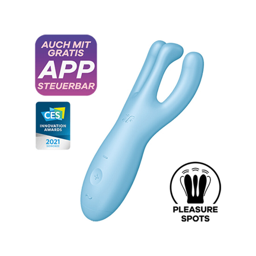 VIBRADOR THREESOME 4 COM APP SATISFYER AZUL