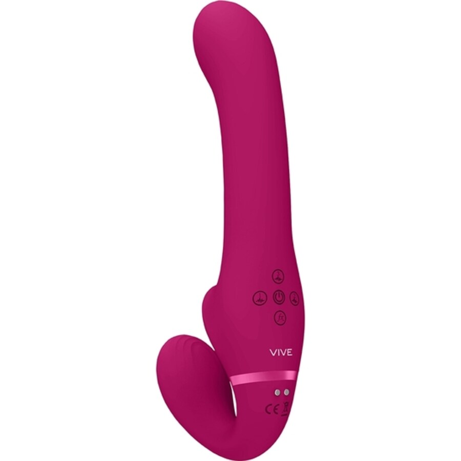 STRAP-ON SANS HARNAIS AI DUAL VIBRATING AIR WAVE TICKLER VIV