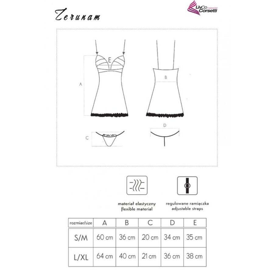 ZERUNAM CONJUNTO BABYDOLL + TANGA N 5