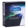 Latex condoms, 53 mm, with a glow-in-the-dark effect