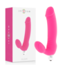 Dildo vibratório duplo de silicone médico, 7 modos, resistente