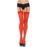Calze rosse con reggicalze, 100% nylon, taglia unica, sensuali