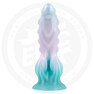 Dildo cosmico con ventosa, rilievi; silicone premium sicura