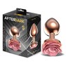 Plug anal de metal oro rosa con rosa rosa en la base talla s