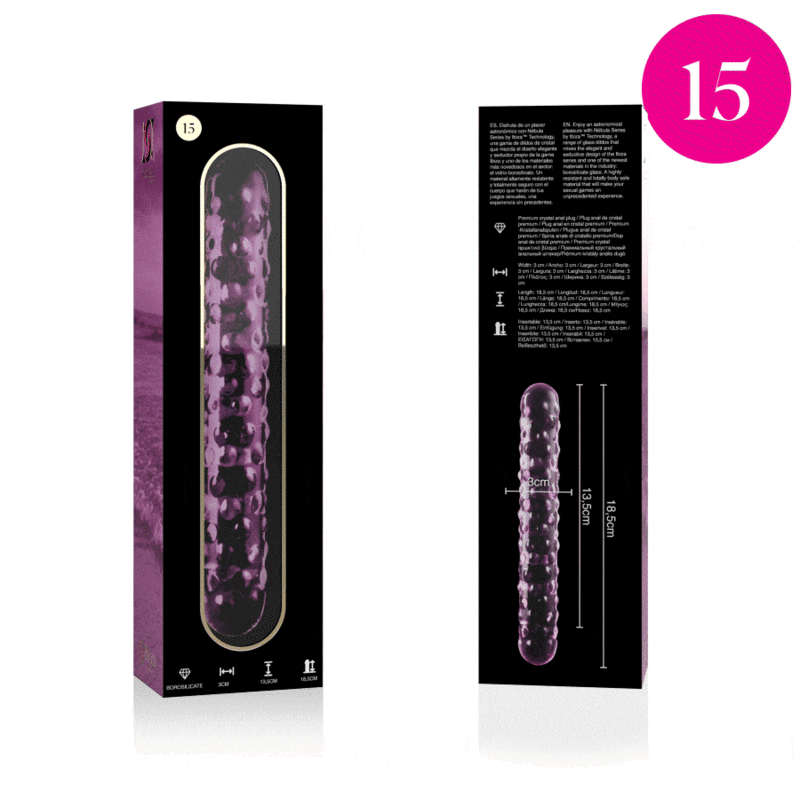 Dildo Plug anal de cristal borosilicato de lujo