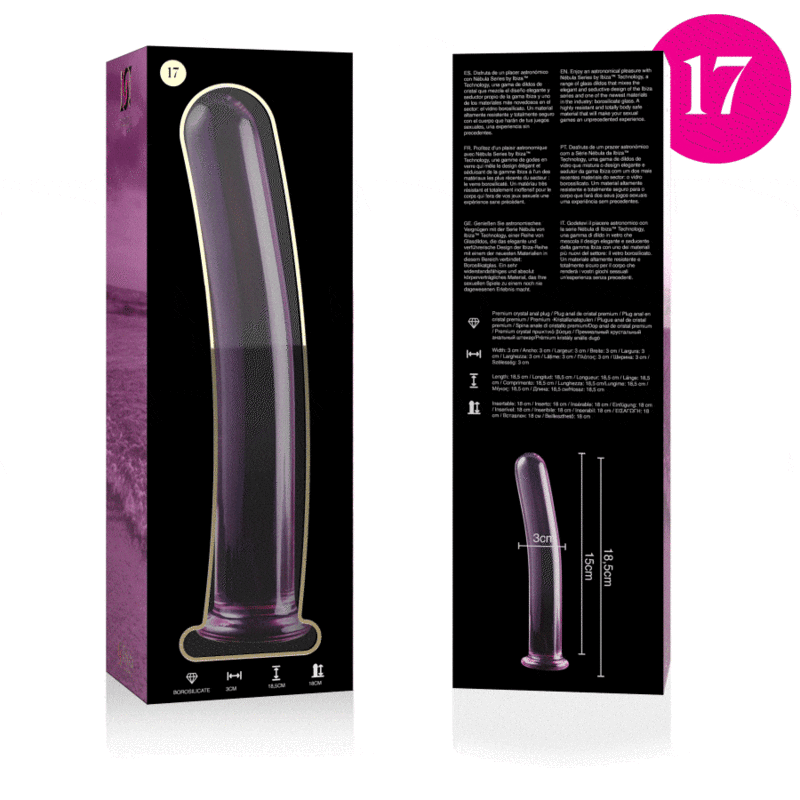 DILDO CRISTAL BOROSILICATO Plug anal de cristal, elegante y funcional