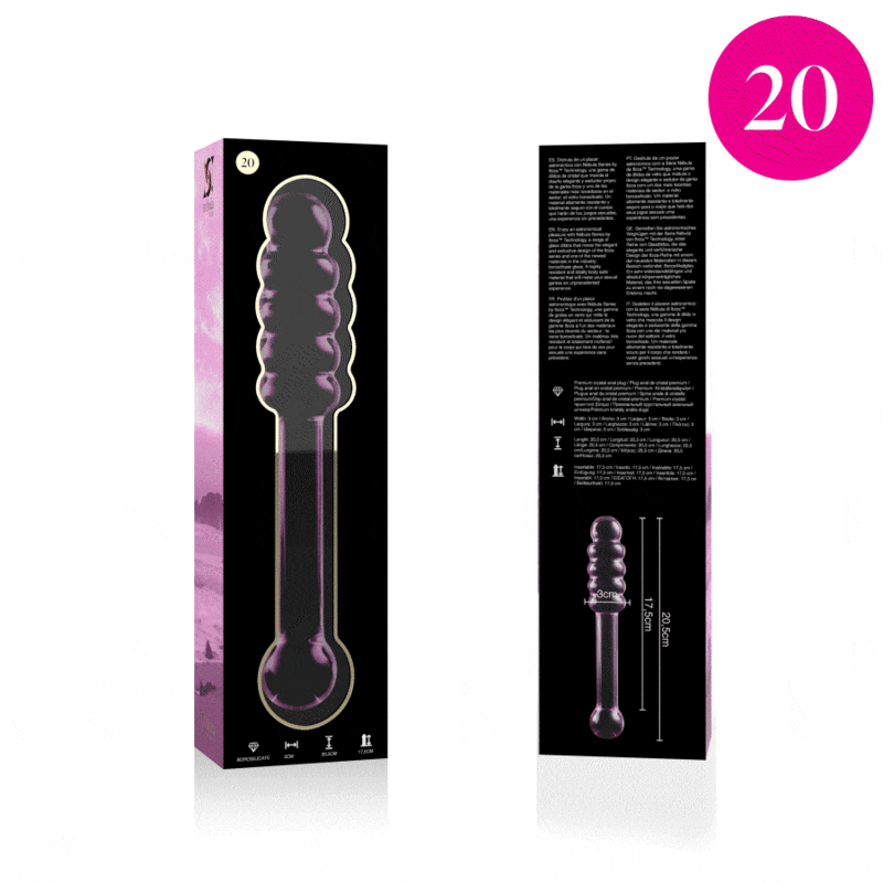 DILDO CRISTAL BOROSILICATO Plug anal de cristal de NEBULA. Obra maestra