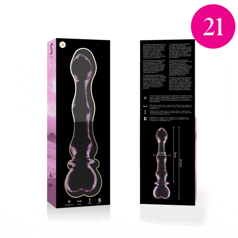 DILDO CRISTAL BOROSILICATO Plug anal de cristal de diseño premium