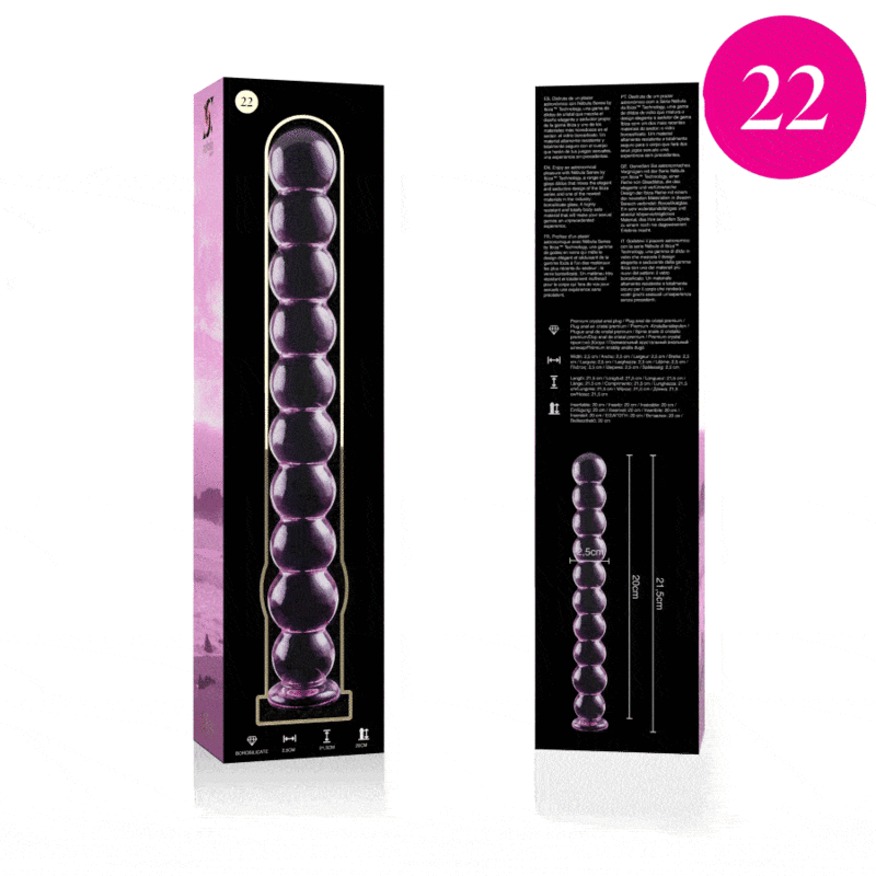 DILDO CRISTAL BOROSILICATO Plug anal de cristal borosilicato de lujo