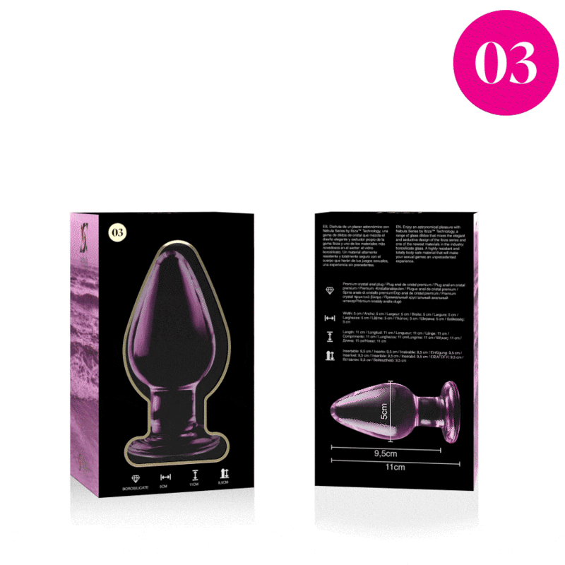 PLUG CRISTAL BOROSILICATO Plug anal de lujo en cristal borosilicato