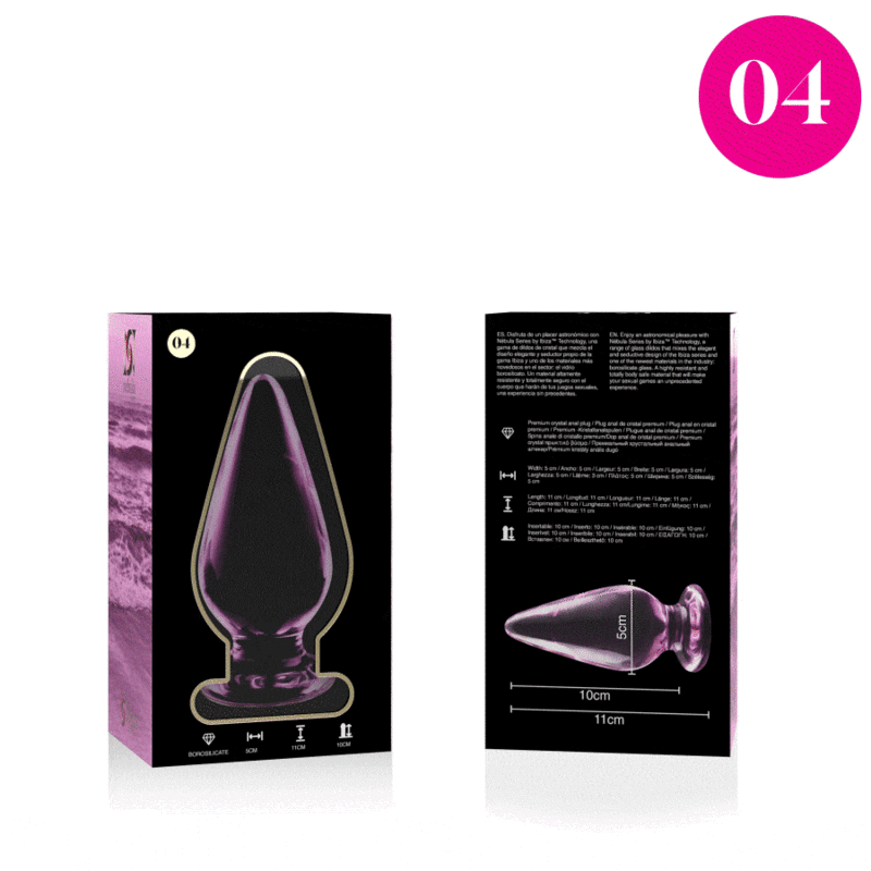 CRISTAL BOROSILICATO Plug anal de cristal borosilicato de lujo
