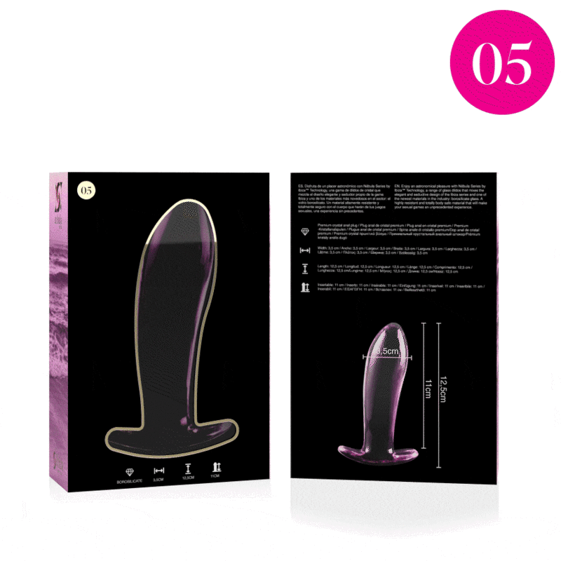 CRISTAL BOROSILICATO Plug anal de lujo, elegante y seguro