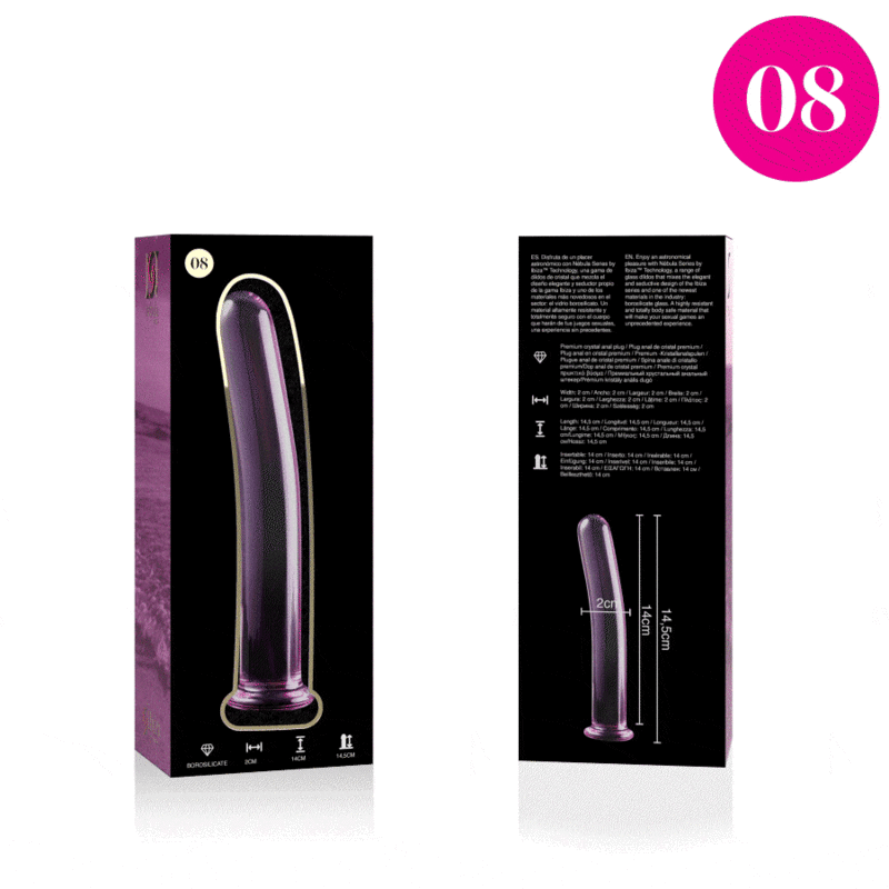 DILDO CRISTAL BOROSILICATO Plug anal de lujo de cristal premium
