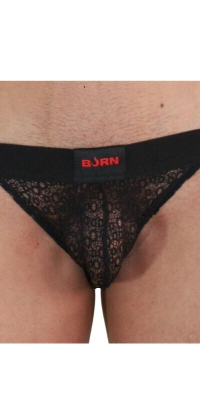 005 JOCK RENDA PRETO S Cuecas jockstrap ousadas e confortáveis, com transparências e brilhos