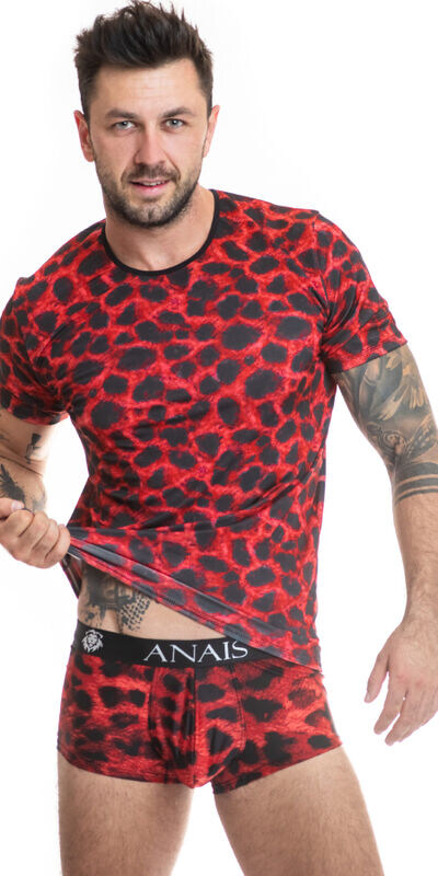 SAVAGE LEO Lingerie érotique rouge et sauvage en microfibre