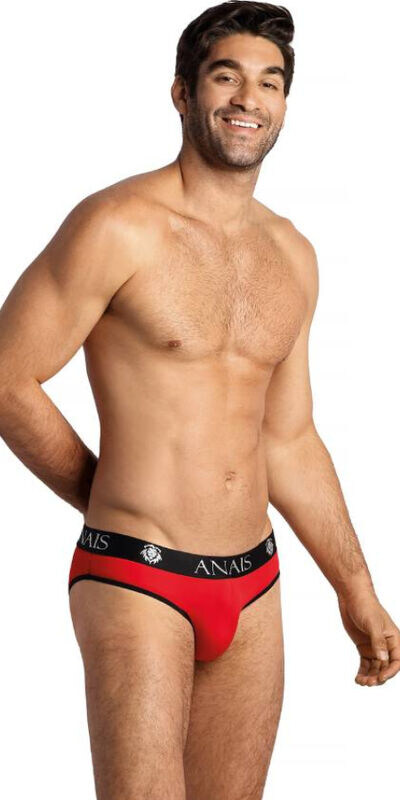 ANAIS ELASTIC Intimo maschile confortevole in microfibra rossa con bordo nero