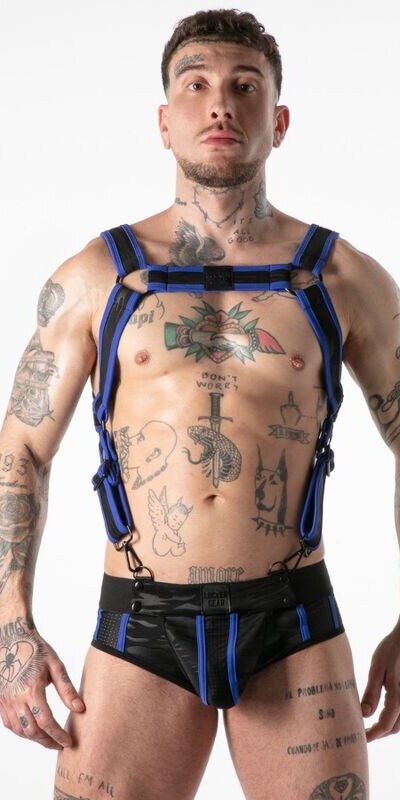LOCKER GEAR MILITARE Imbracatura bondage stile militare blu