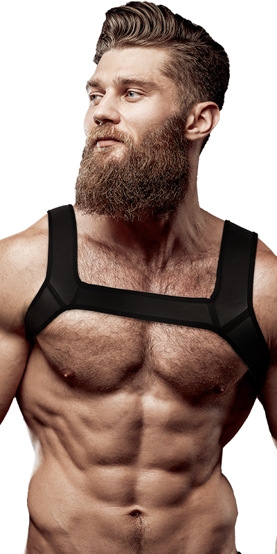 ATTITUDE BLACK Adjustable Vegan Leather Harness That Enhances the Male Physique