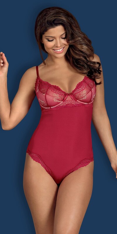 ROSALYN Rosalyne Teddy: seductive wine-colored lingerie