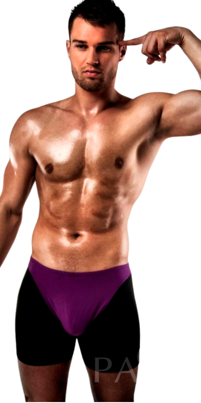 BOXER 009 Boxer sexy violet-noir pour hommes dynamiques. idéal pour les occasions spéciales et une u