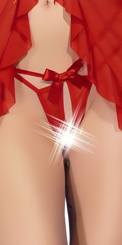 CAMISA DE NOITE E TANGA CR-4696 Babydoll vermelho da Chilirose com entrepernas abertas