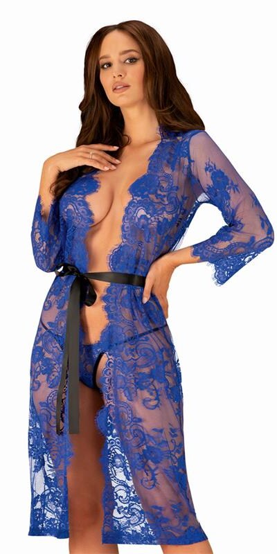 COBALETESS Kimono di pizzo raffinato, design esclusivo, senza perizoma