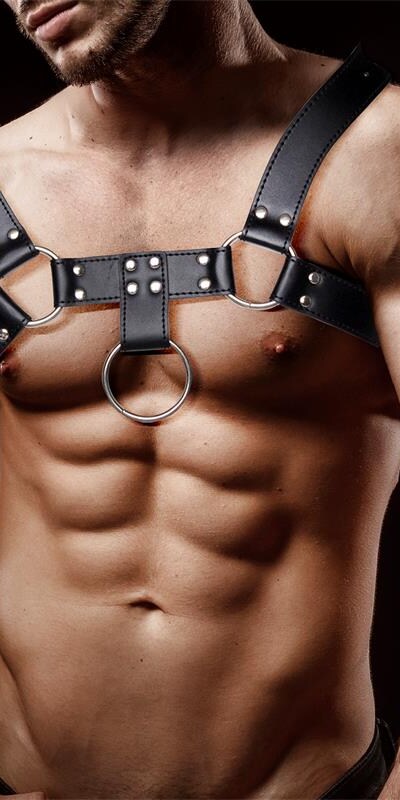 DOMINE V-BONDAGE Scopri l'Arnés Dominante Maschile per Bondage in Pelle Vegana
